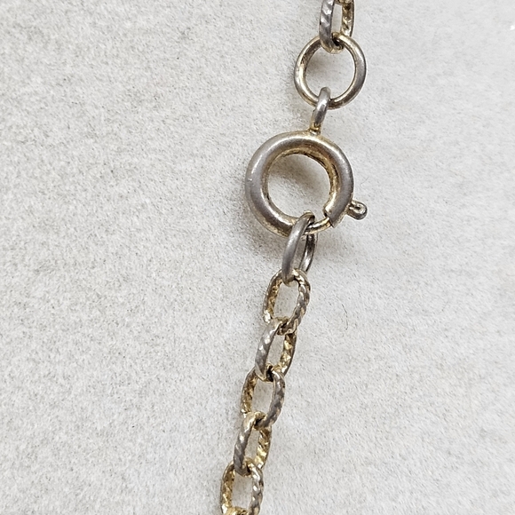 VINTAGE Unique Multicolor Pear Shaped Large Gold Tone Pendant Necklace - Picture 7 of 7